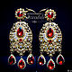 Серьги длинные «Жирандоль-red» в стиле DOLCE & GABBANA золото. Серьги классические. Girandole. Ярмарка Мастеров.  Фото №6