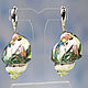 Porcelain earrings with an English lock 'Parrots'. Earrings. KASTdecor. My Livemaster. Фото №4