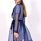 Dress trench coat blue, dark blue organza prom dress, dress with belt. Dresses. Lara (EnigmaStyle). My Livemaster. Фото №6