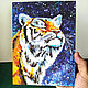 Painting Tiger Acrylic Cardboard 15 x 20 Predator Cat. Pictures. matryoshka (azaart). My Livemaster. Фото №4