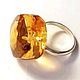 Volumetric ring with natural amber. Rings. podaro4ek22. Online shopping on My Livemaster.  Фото №2