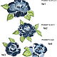 Embroidery applique patch, the Effect of Roses on the organza, Applications, Moscow,  Фото №1