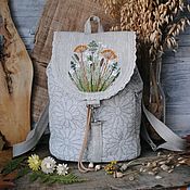 Сумки и аксессуары handmade. Livemaster - original item Linen backpack 