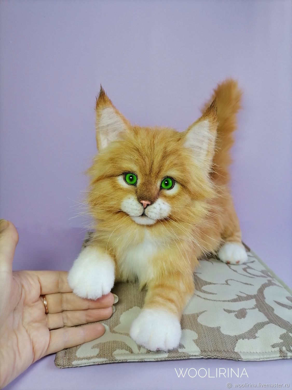 Мейн кун Рыжий котенок. Подвижная реалистичная игрушка из меха по фото ...