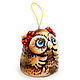 Ceramic bell 'Owl with bows'. Bells. aboka. Online shopping on My Livemaster.  Фото №2