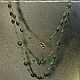 Elegant chain necklace with natural malachite, Necklace, Moscow,  Фото №1