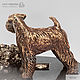 Bronze dog breed Terrier with pyrite on a plate of dolerite. Figurines. Miner premium - Ltd Moscow (mineralpremium). My Livemaster. Фото №4