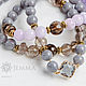 Grey purple Triple bracelet - beads. Bead bracelet. Mala by Jemma. My Livemaster. Фото №5