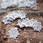 Материалы для творчества handmade. Livemaster - original item Set of knitted snowflakes 3 cm 10 pieces white. Handmade.