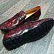 Moccasins made of genuine crocodile leather, in maroon color!. Moccasins. SHOES&BAGS. My Livemaster. Фото №5