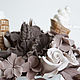 Bouquet Coffee fantasy. Flowers polymer clay handmade. Composition. Olga-art-flower. My Livemaster. Фото №4