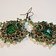 Tatting earrings 'emerald valley'. Earrings. Jewelry tatting. Online shopping on My Livemaster.  Фото №2