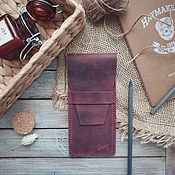 Сумки и аксессуары handmade. Livemaster - original item Handmade leather pencil case Cone Burgundy. Handmade.