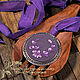 Embroidered pendant Purple. Pendants. Art Stitch by Juli Milokumova. Online shopping on My Livemaster.  Фото №2
