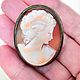 Vintage cameo pendant brooch on the shell Europe, Vintage brooches, Ramenskoye,  Фото №1