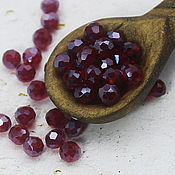 Материалы для творчества handmade. Livemaster - original item Rondel beads 3/4 mm Luxury raspberry faceted 70pcs. Handmade.