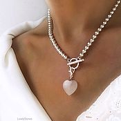 Украшения handmade. Livemaster - original item Heart rhinestone necklace-a delicate decoration with a lock in front. Handmade.
