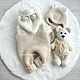 Комплект на 0-3 месяца. Комплект одежды для выписки. safina_knit. Интернет-магазин Ярмарка Мастеров.  Фото №2