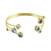 Украшения handmade. Livemaster - original item Gold bracelet with topaz, bracelet with topaz, citrines and amethysts. Handmade.
