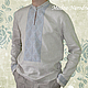 Льняная сорочка с ручной вышивкой Ясень. Модная одежда с ручной вышивкой. Творческое ателье Modne-Narodne.