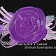 Фиолетовая роза из органзы и кристалона. Цветы из ткани, Брошь-булавка, Санкт-Петербург,  Фото №1
