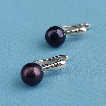  ручной работы. Ярмарка Мастеров - ручная работа Серьги черный жемчуг натуральный. Handmade.