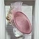 Дизайнерская ассиметричная шляпка для скачек с цветами розовая. Шляпы. Анна Андриенко (Головные уборы). Интернет-магазин Ярмарка Мастеров.  Фото №2