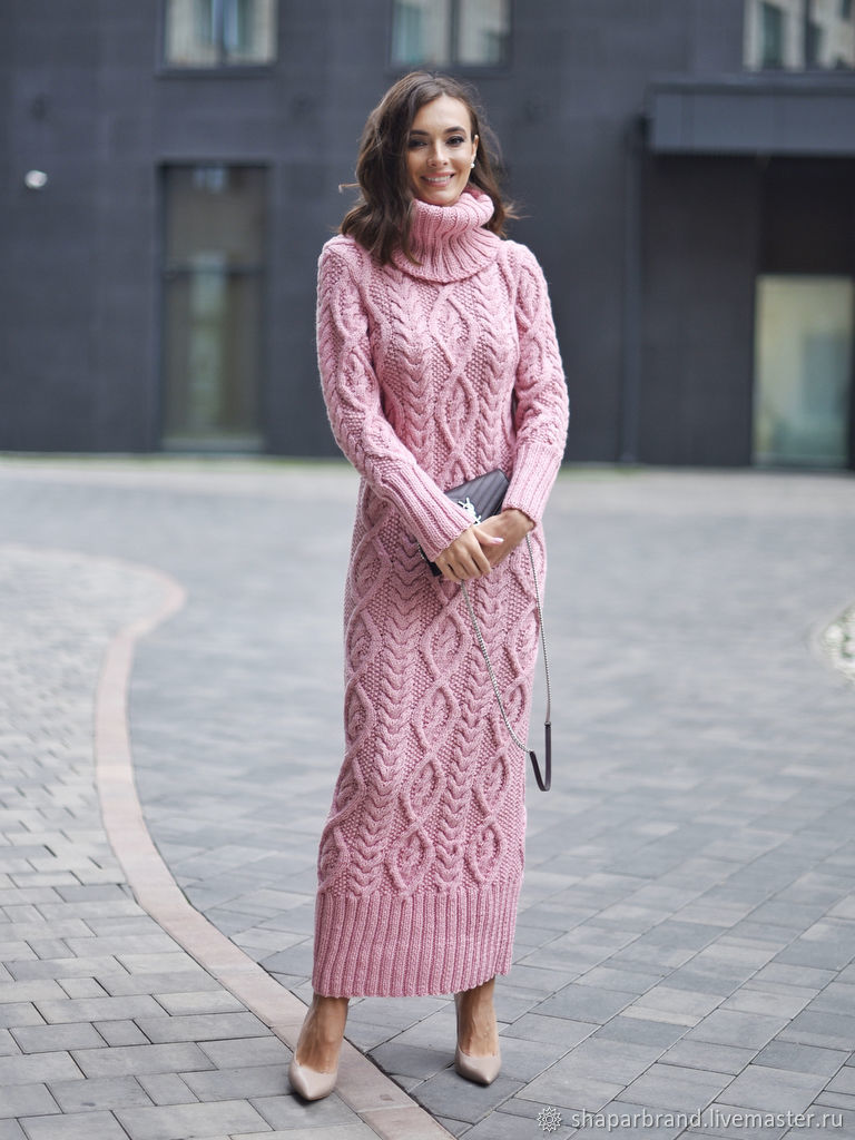Платье вязаное розовое, Платья, Москва,  Фото №1