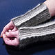 Women's knitted mittens Black and White blues, Mitts, Klin,  Фото №1