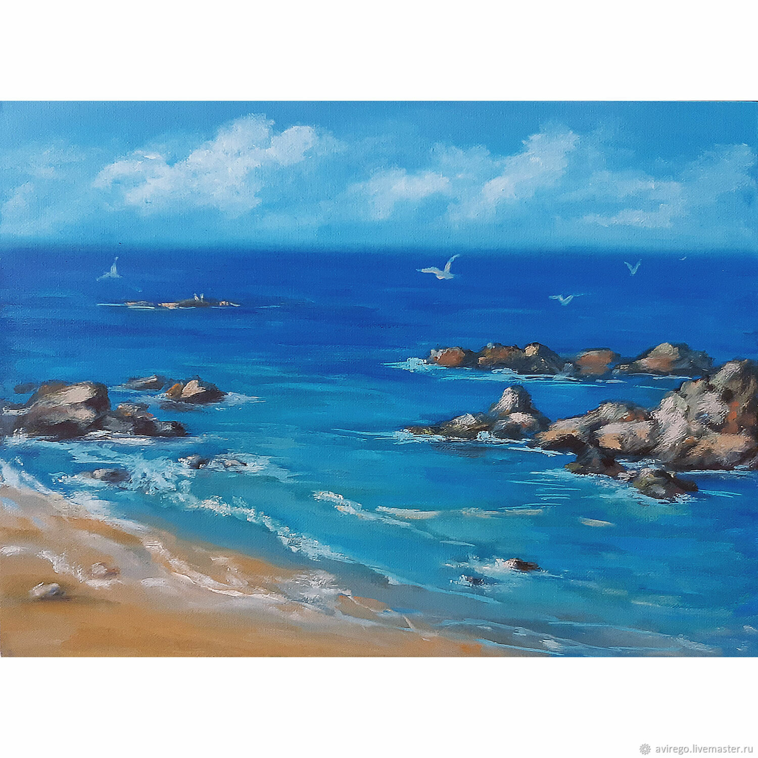 Картина морской пейзаж с чайками, Картины, Сочи,  Фото №1