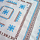 Napkin 5 Snowflakes Linen Blue Hand Stitch Embroidery Earrings, Swipe, Krasnodar,  Фото №1
