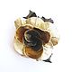 Leather flower brooch Rose "Treasure". Silver gold bronze. Brooches. De-Si-Re. Online shopping on My Livemaster.  Фото №2