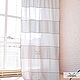 Linen curtains with horizontal inserts and the LINENBURG logo, Curtains1, Orel,  Фото №1