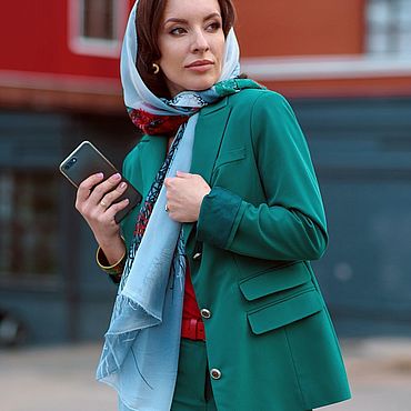 Одежда ручной работы. Ярмарка Мастеров - ручная работа Женский брючный деловой Костюм GREEN. Handmade.