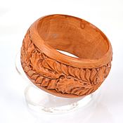 Украшения handmade. Livemaster - original item Wooden carved bracelet, orange. Handmade.