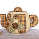 Teapot - box in a brown check. Candy bowl, kitchen decoration. Box. Elena Gavrilova. My Livemaster. Фото №6