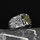 Перстень из серебра с Хризолитом олицетворяющий душу Востока, Перстень, Стамбул,  Фото №1