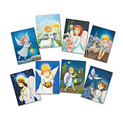 Открытки handmade. Livemaster - original item Angels greeting Cards Set of 8 pieces for birthday and Christmas. Handmade.