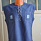 Men's shirt sleeveless linen in ethno, boho style. Mens shirts. Kupava - ethno/boho. Online shopping on My Livemaster.  Фото №2