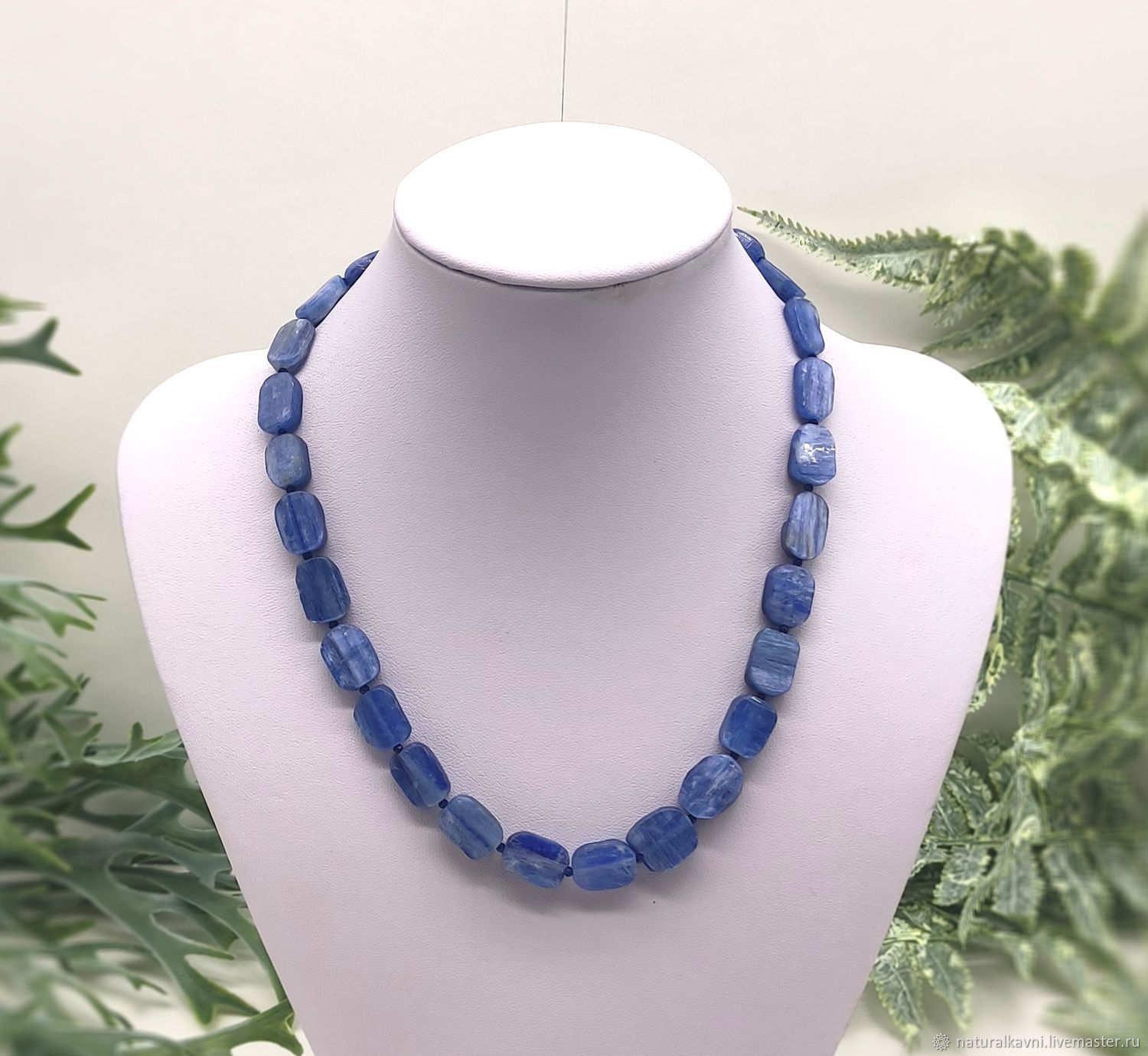 Серебро 925пр.Бусы натуральный камень кианит – купить на Ярмарке ...