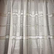 Для дома и интерьера handmade. Livemaster - original item Linen curtains with lace inserts and Batiste lace.. Handmade.