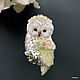 Order Brooch-owl 'Mint' and 'Lemon' brooch bird. Coffeelena. Livemaster. . Brooches Фото №3