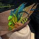 Horquilla-broche de plumas. Hairpins. Feather earrings Magic Temptation ©. Ярмарка Мастеров.  Фото №4