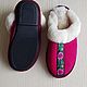 Women's suede fuchsia Slippers.Sheepskin. Slippers. Warm gift. Online shopping on My Livemaster.  Фото №2