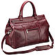 Leather city bag 'foster' (antique Burgundy). Valise. Russian leather Guild (sachet-spb). My Livemaster. Фото №5