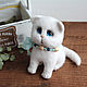 White kitty Busya, Felted Toy, Moscow,  Фото №1
