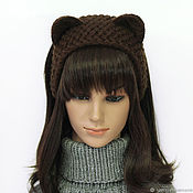 Аксессуары handmade. Livemaster - original item Headband with ears Bear, knitted hair. Handmade.