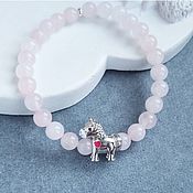 Украшения handmade. Livemaster - original item Pink Pony bracelet, quartz, silver.. Handmade.
