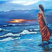 Картины и панно handmade. Livemaster - original item Oil Painting Sea Painting Sunset. Handmade.