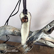 Украшения handmade. Livemaster - original item Izyubra horn pendant with agt. Handmade.